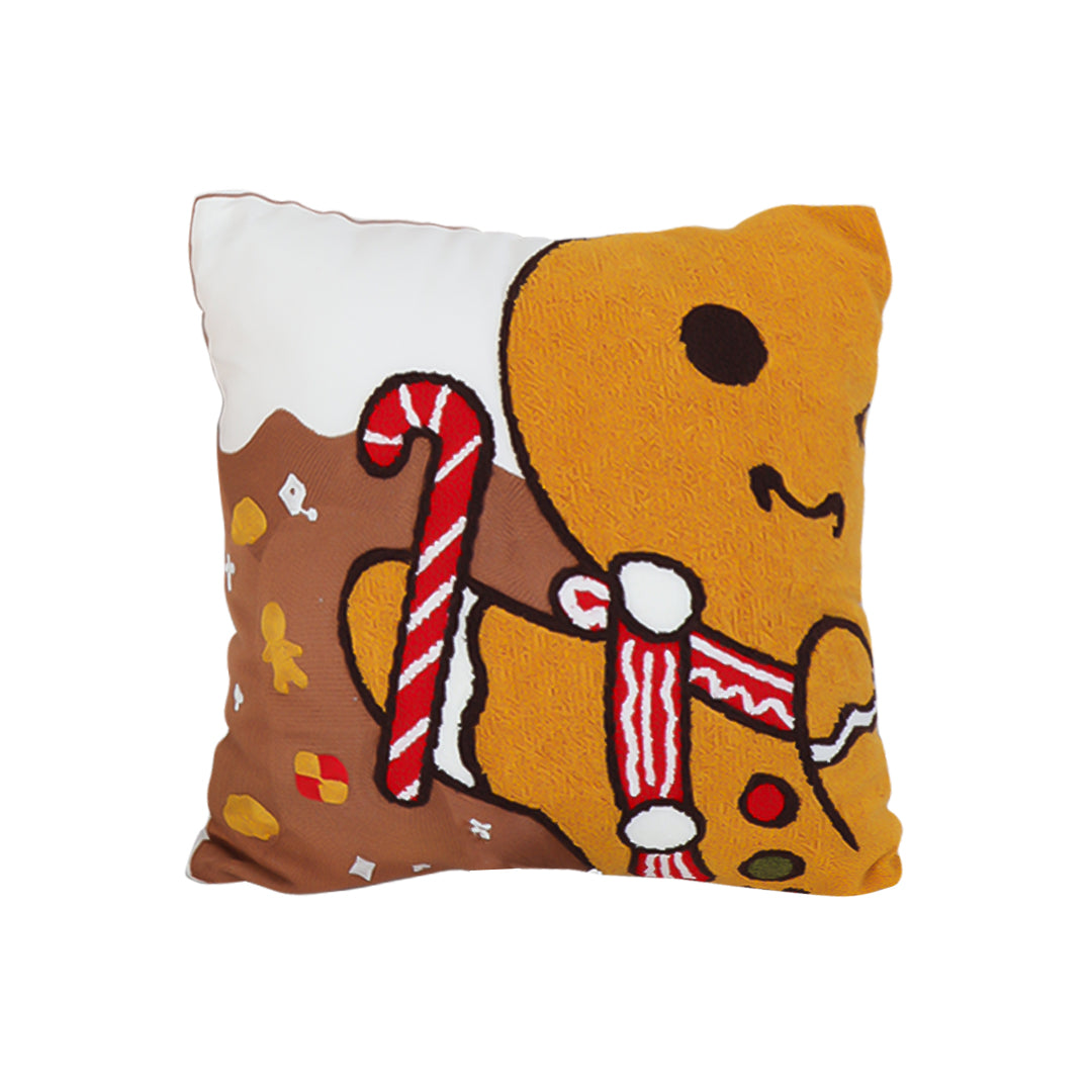 SOGA 45cm Whimsical Gingerbread Man Christmas Pillowcase