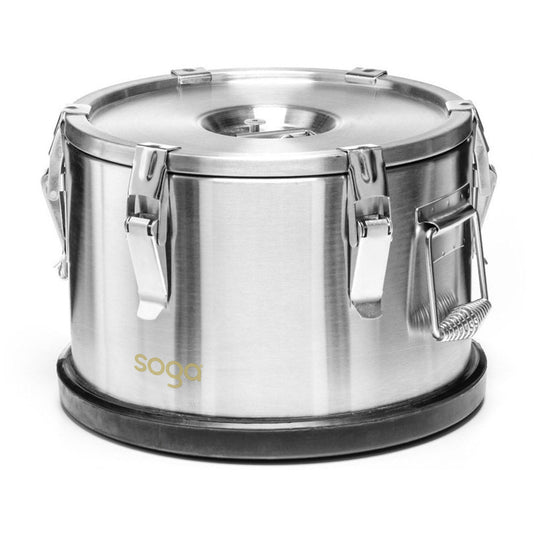 SOGA 10L 304 Stainless Steel Insulated Food Carrier Warmer Container with Anti Slip Rubber Bottom