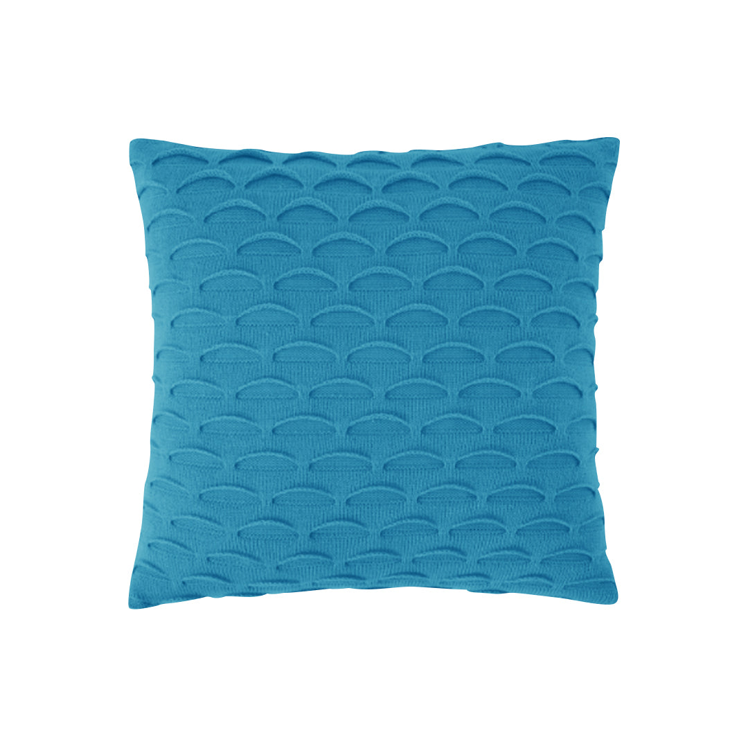 SOGA 45cm Scalloped Wave Pillowcase (Turquoise Blue)