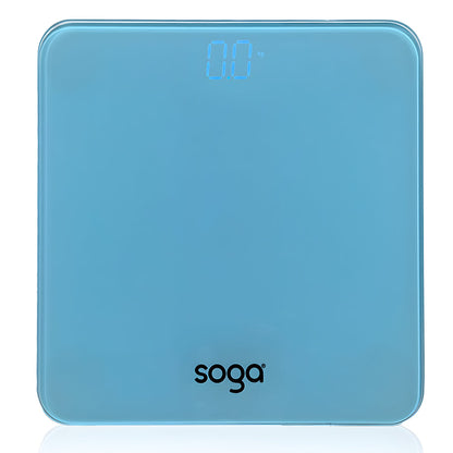 SOGA 180kg Digital Fitness Weight Bathroom Gym Body Glass LCD Electronic Scales Blue