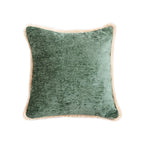 SOGA 45cm Emerald Green polyester Pillowcases with Fringed Edge