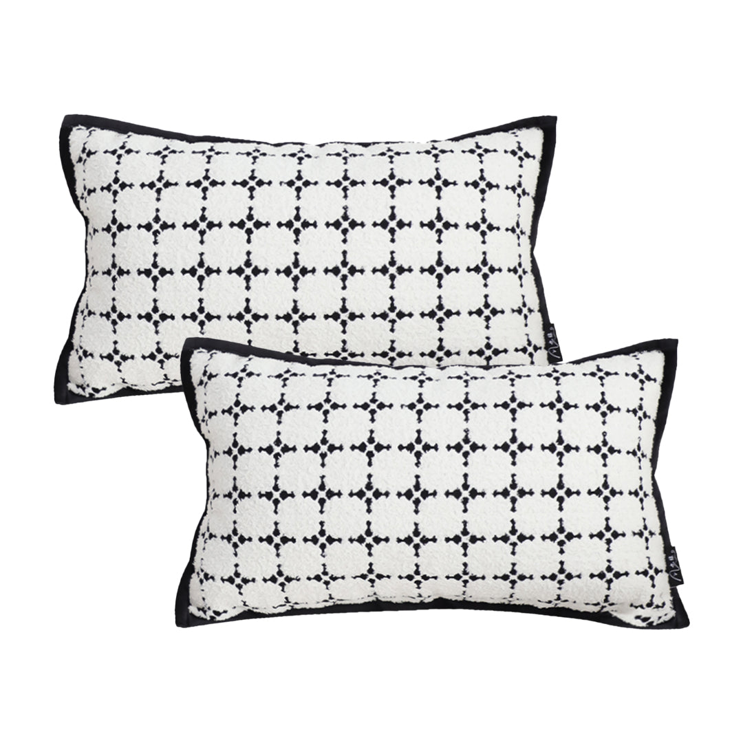 SOGA 2X 30x50cm Rectanngular Nordic Monochrome Pattern Pillowcase