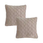 SOGA 2X 45cm Warm Beige Diamond Knit Pillowcases – Soft Decorative Cushion Covers for Sofa, Bed & Home Décor