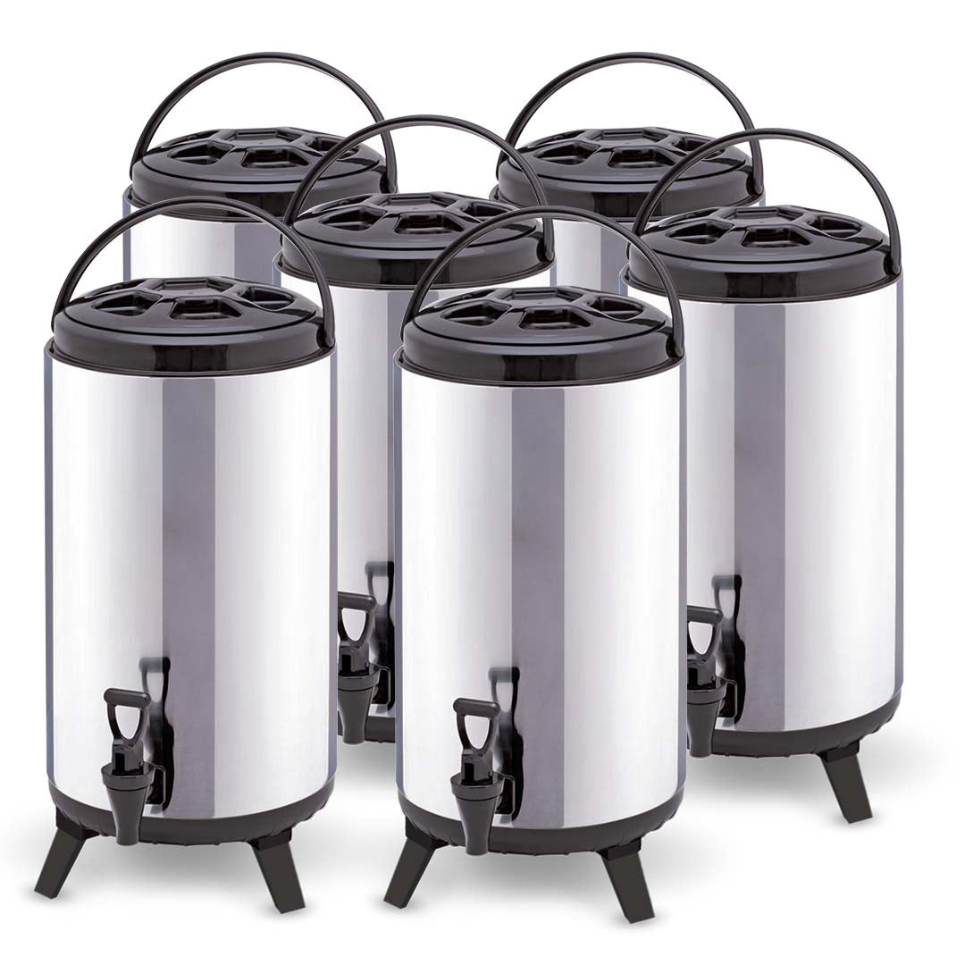 SOGA 6-Pack 12L Portable Insulated Brew Pots with Dispenser – Hot & Cold Coffee, Tea, Beer Barrels