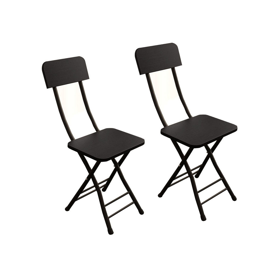 SOGA Black Foldable Chair Space Saving Lightweight Portable Stylish Seat Home Decor Set of 2