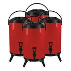 SOGA 4X 4.2 Gal Stainless Steel Insulated Milk Tea Barrel Hot and Cold Beverage Dispenser Container with Faucet Red