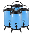 SOGA 4X 4.8 Gal Stainless Steel Insulated Milk Tea Barrel Hot and Cold Beverage Dispenser Container with Faucet Blue