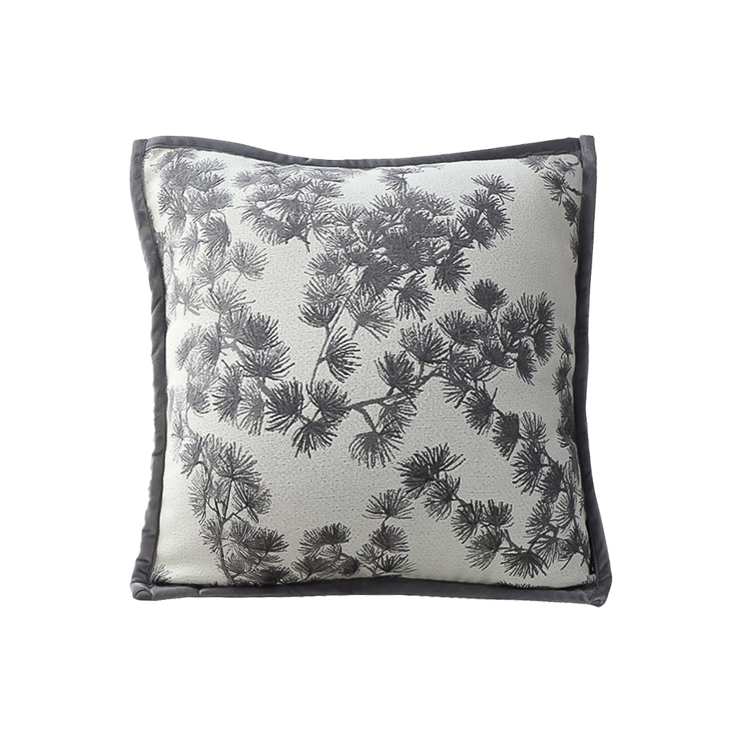 SOGA 45cm Dark Gray Floral Pillowcase