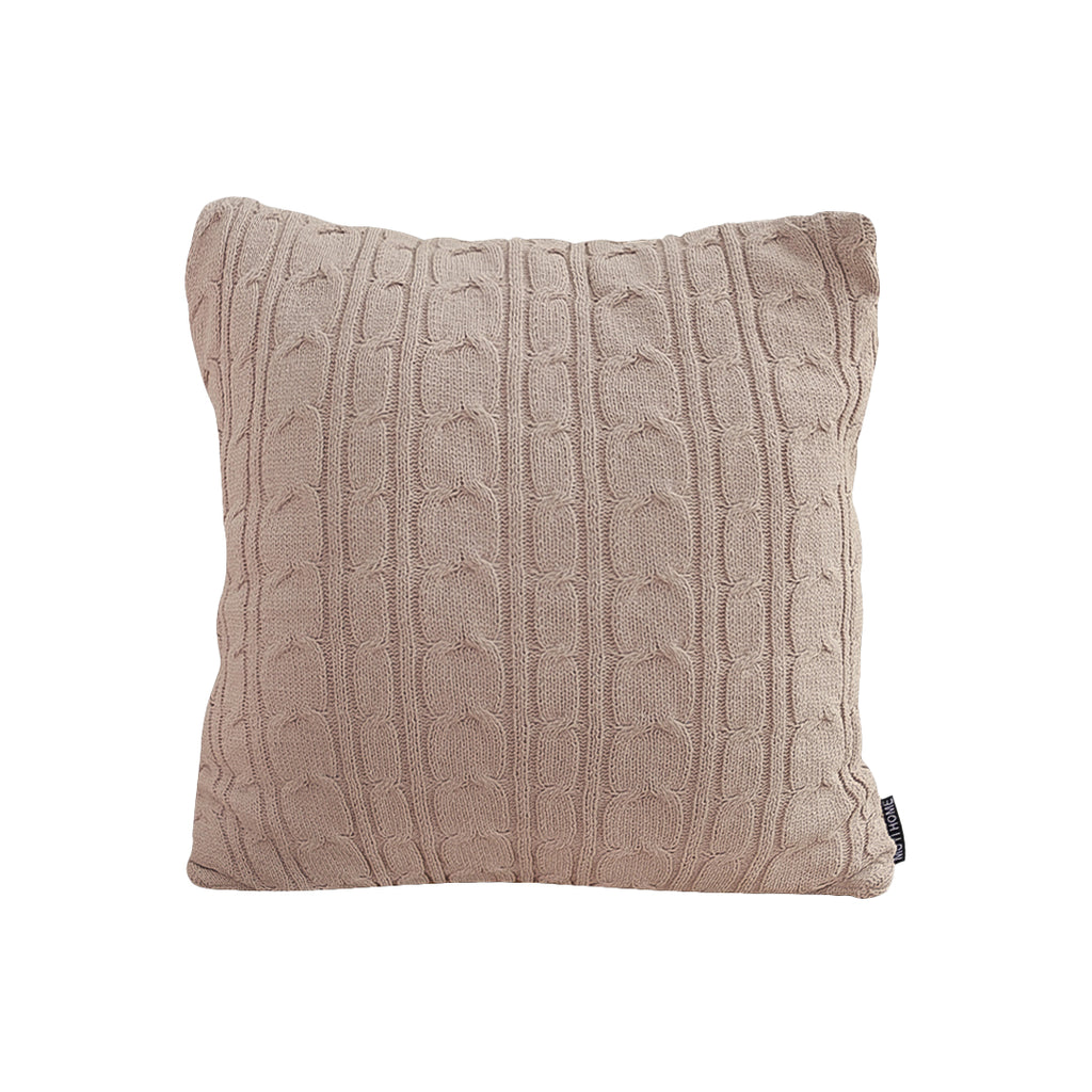 SOGA 45cm Dusty Rose Cable Knit Decorative Pillowcase