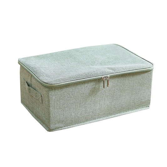 SOGA Green Small Portable Double Zipper Storage Box Moisture Proof Clothes Basket Foldable Home Organiser