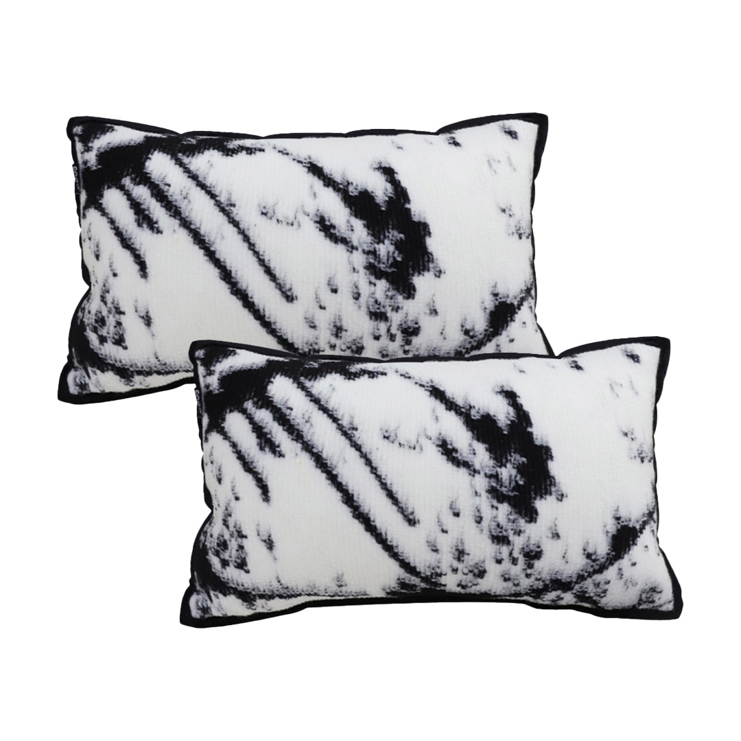 SOGA 2X 30x50cm Black & White Leopard Throw Pillowcase