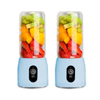 SOGA 2X Portable Mini USB Rechargeable Handheld Juice Extractor Fruit Mixer Juicer Blue