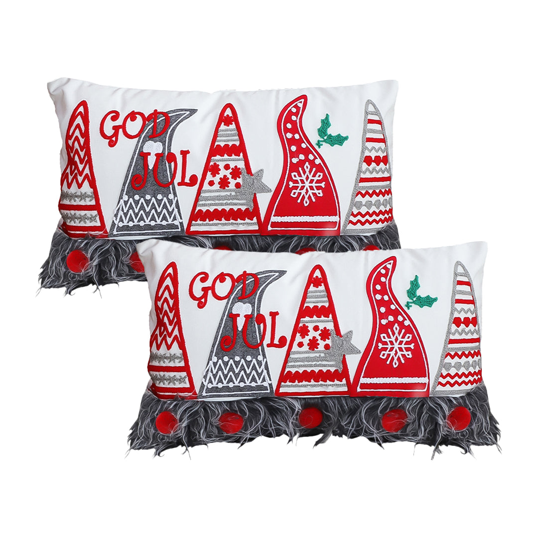 SOGA 2X 30x50cm White Christmas Rectangular Pillowcase with design