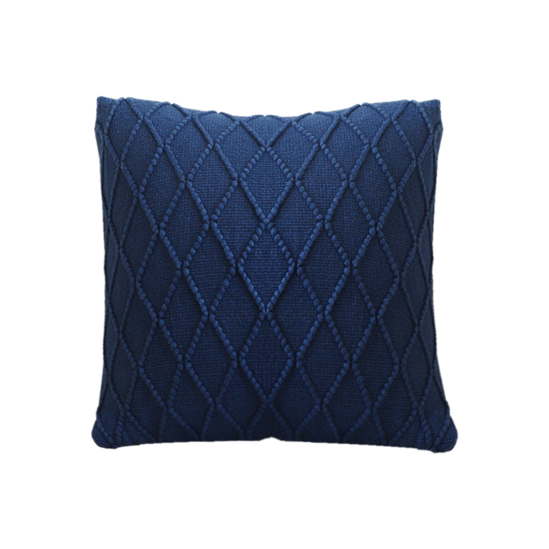 SOGA 45cm Navy Blue Diamond Knit Pillowcase