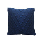 SOGA 45cm Navy Blue Diamond Knit Pillowcase