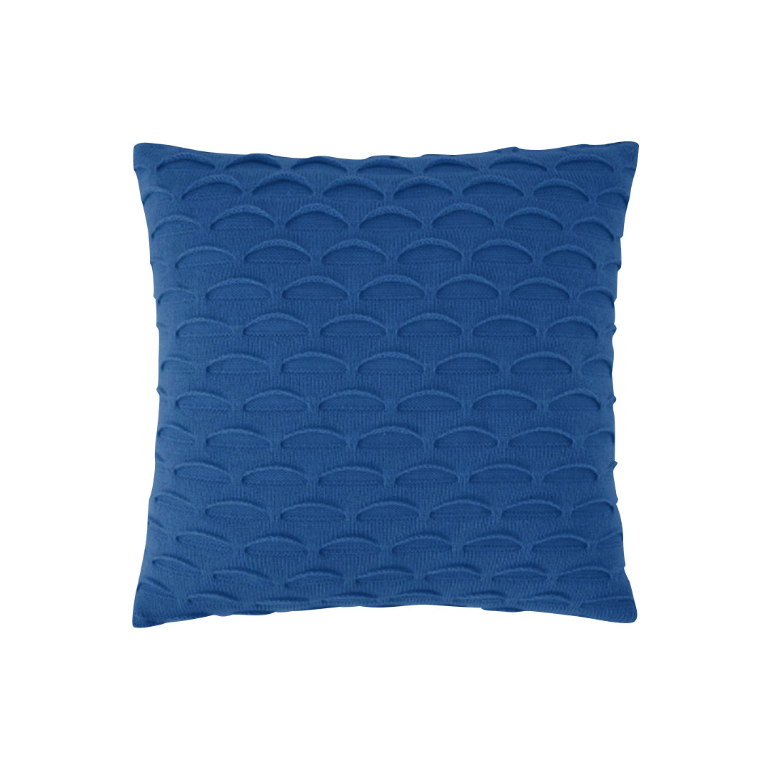 SOGA 45cm Scalloped Wave Pillowcase (Navy Blue)