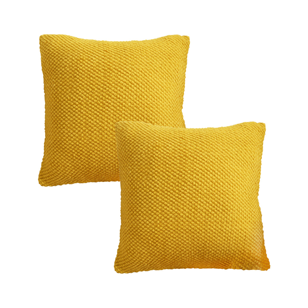 SOGA 2X 45cm Textured Sunshine Pillowcases – Bright Decorative Cushion Covers for Sofa, Bed & Home Décor