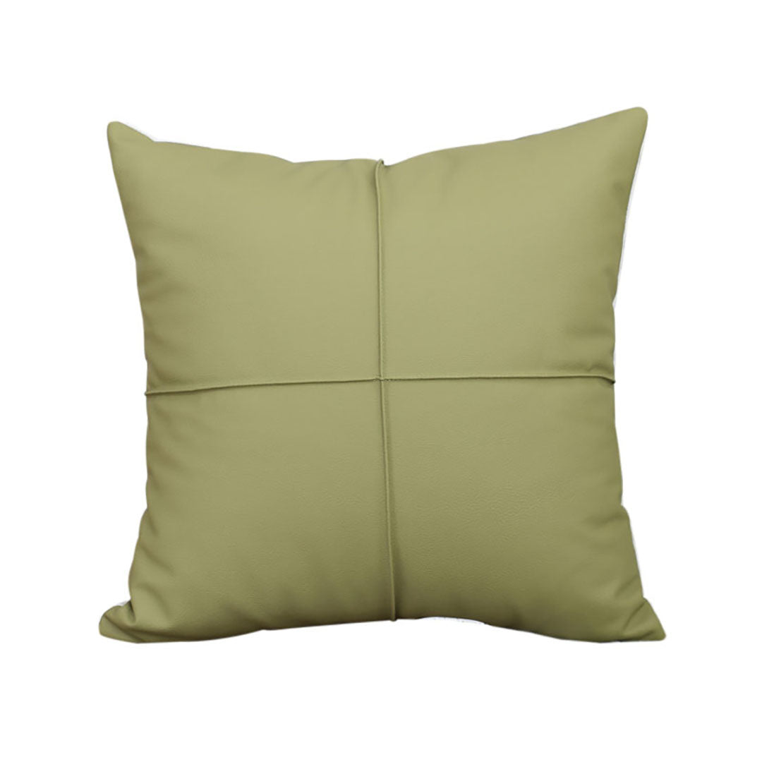 SOGA 45cm Luxurious Olive Green Faux Leather Pillowcase