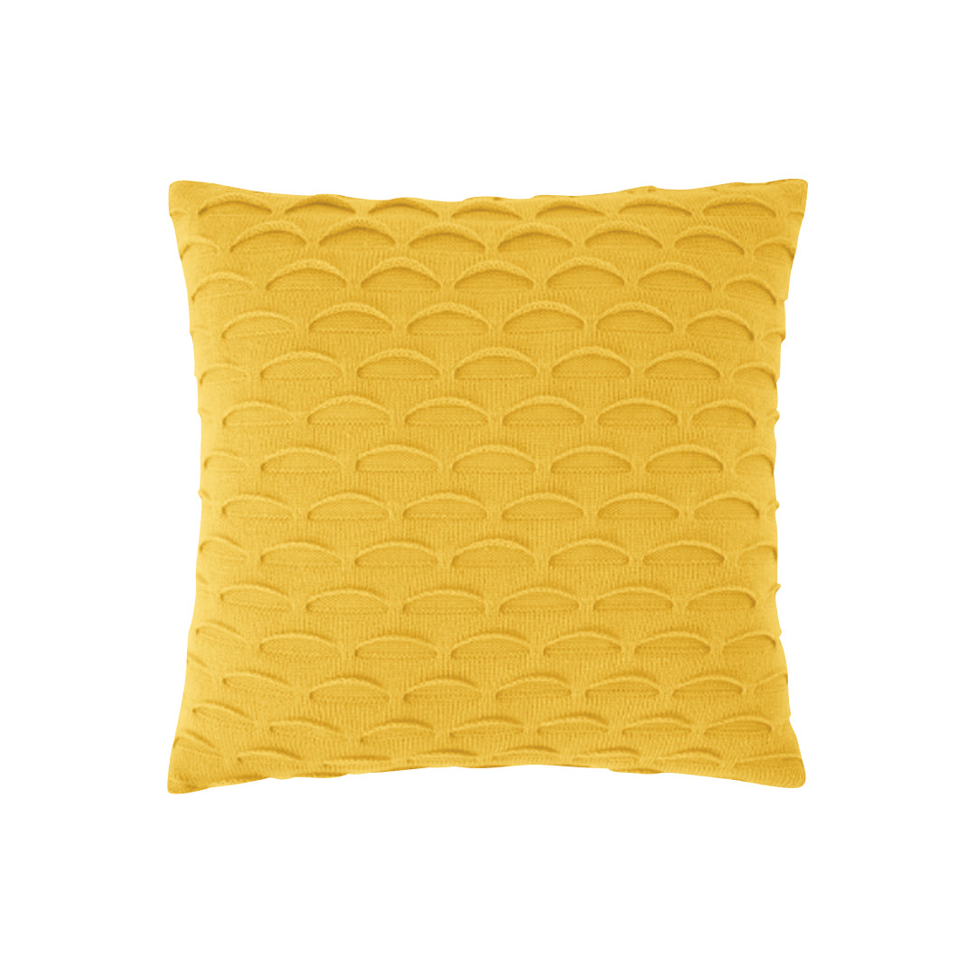 SOGA 45cm Scalloped Wave Pillowcase (Sunshine Yellow)