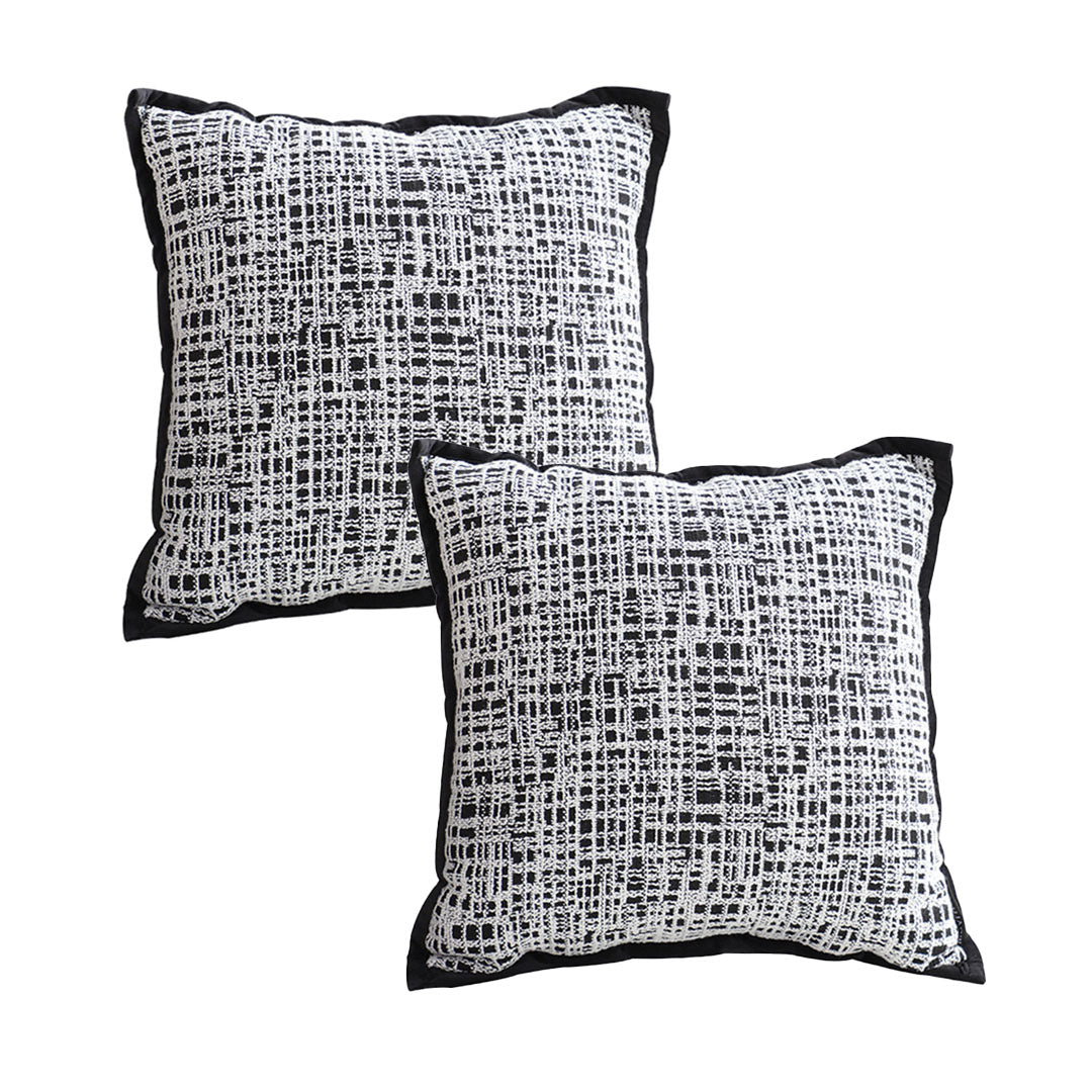 SOGA 2X 45cm Abstract Grid Monochrome Pillowcase