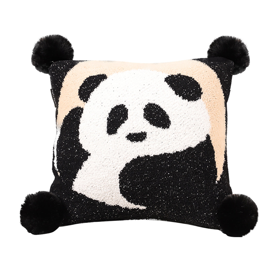 SOGA 45cm Panda Pom-Pom Decorative Pillowcase