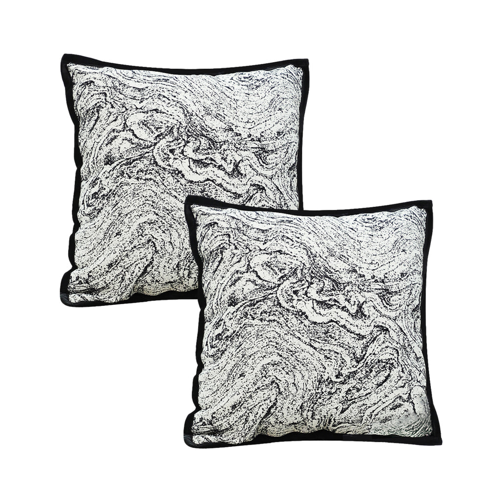 SOGA 2X 45cm Abstract Square Pillowcase with Black Edging