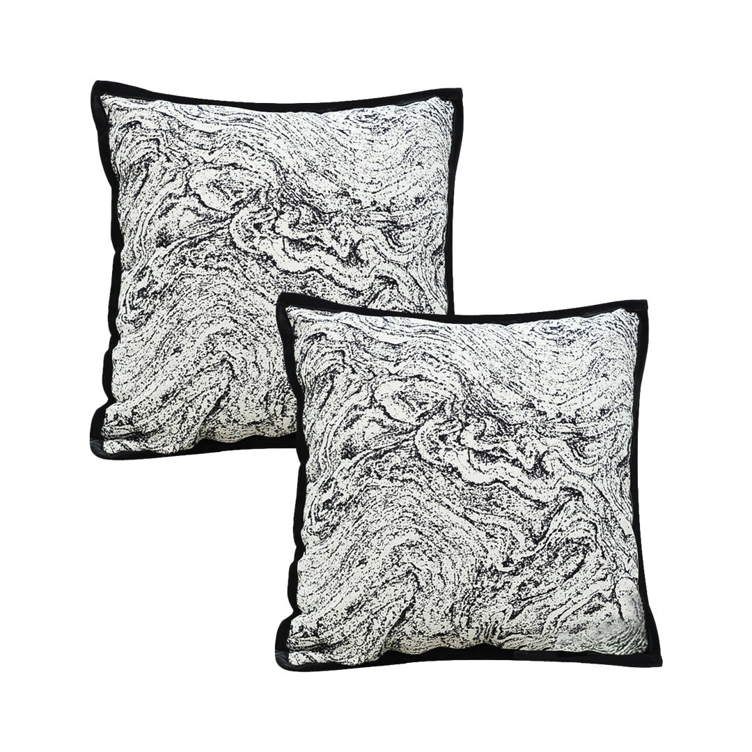 SOGA 2X 45cm Abstract Square Pillowcase with Black Edging