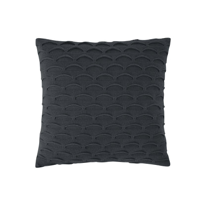 SOGA 45cm Scalloped Wave Pillowcase (Charcoal Gray)