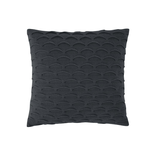 SOGA 45cm Scalloped Wave Pillowcase (Charcoal Gray)