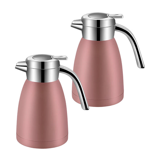 SOGA 2X 1.2L Stainless Steel Kettle Insulated Vacuum Flask Water Coffee Jug Thermal Pink