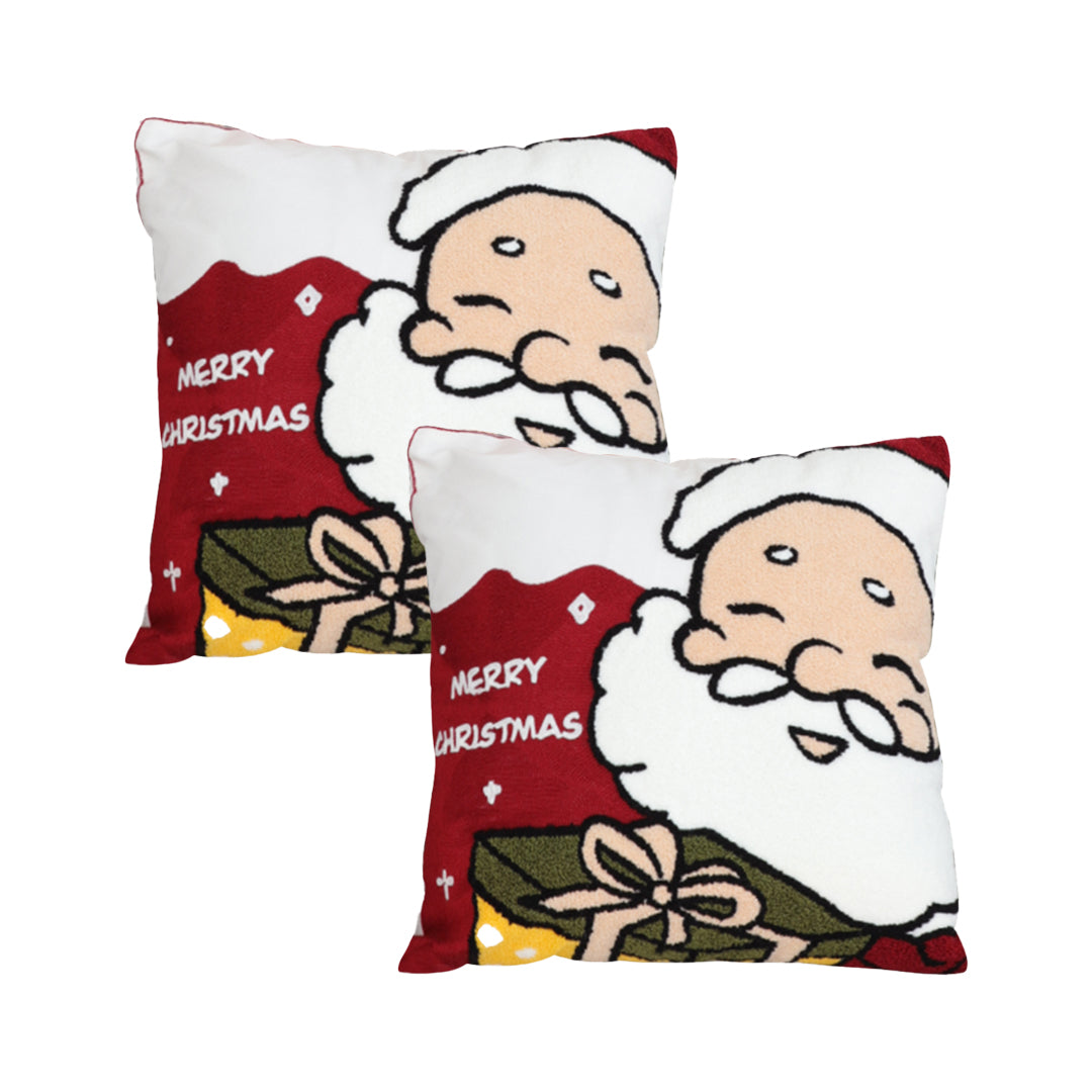 SOGA 2X 45cm Embroidered Santa Claus Christmas Pillow - Bring Home the Cheer