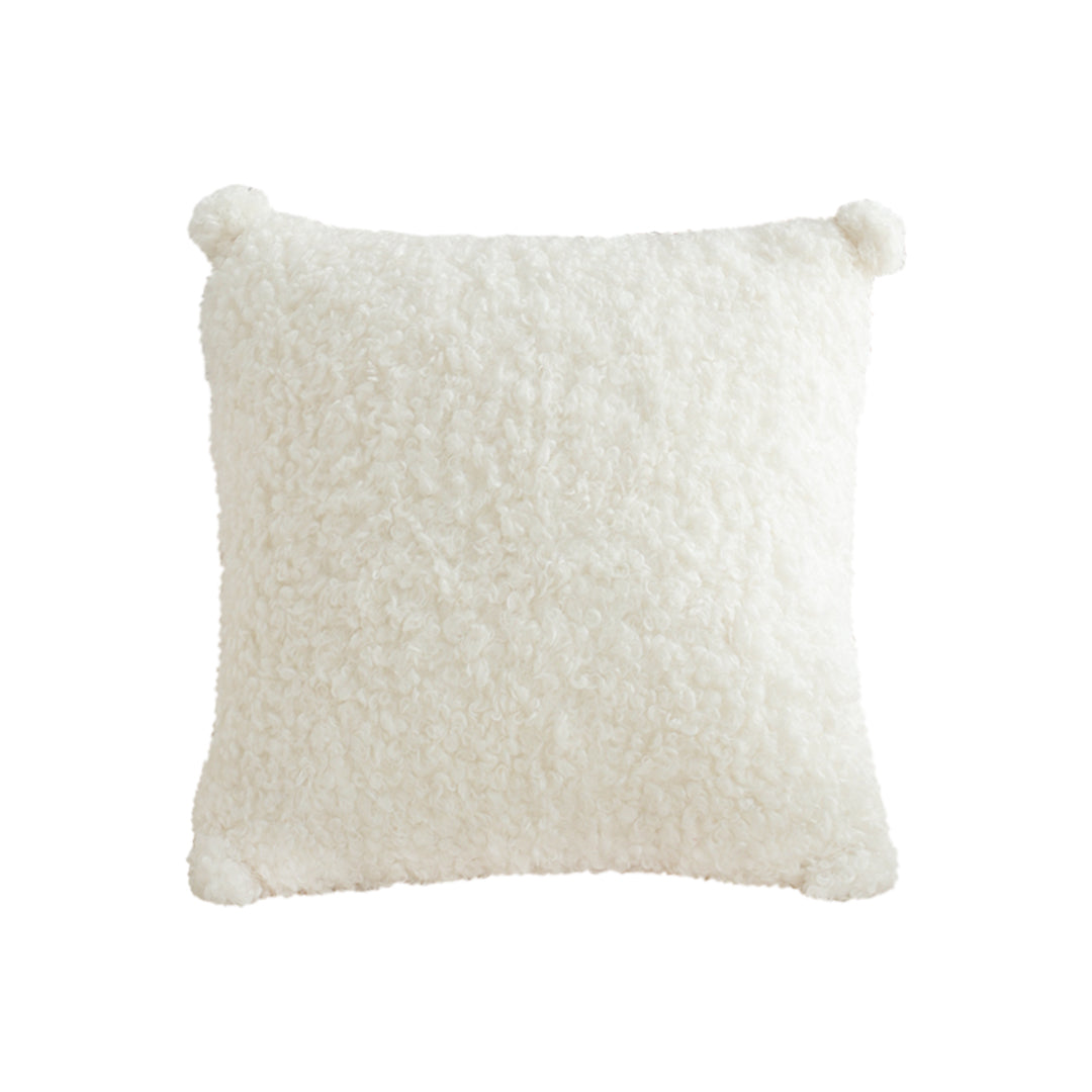 SOGA 45cm Pure White Bouclé Bliss Pillowcase