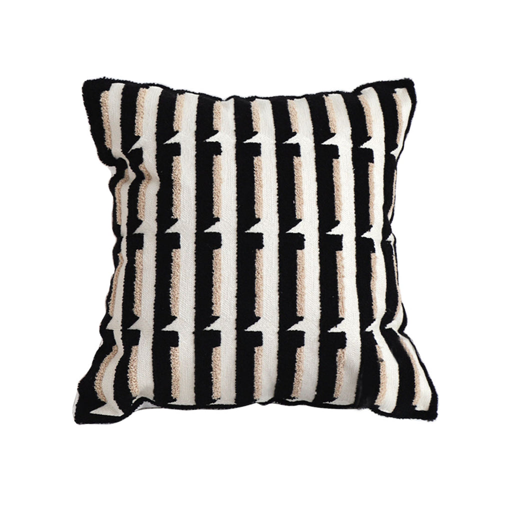 SOGA 45cm Black & White Modern Stripe Tufted Polyester Pillow Cover