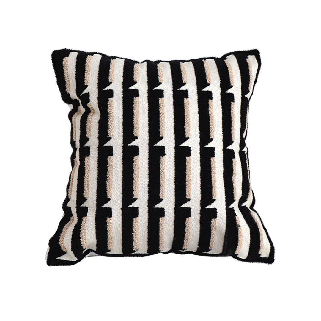 SOGA 45cm Black & White Modern Stripe Tufted Polyester Pillow Cover