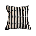 SOGA 45cm Black & White Modern Stripe Tufted Polyester Pillow Cover