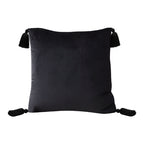 SOGA 45cm Black Velvet Butterfly Tassel Pillowcase – Vintage Accent