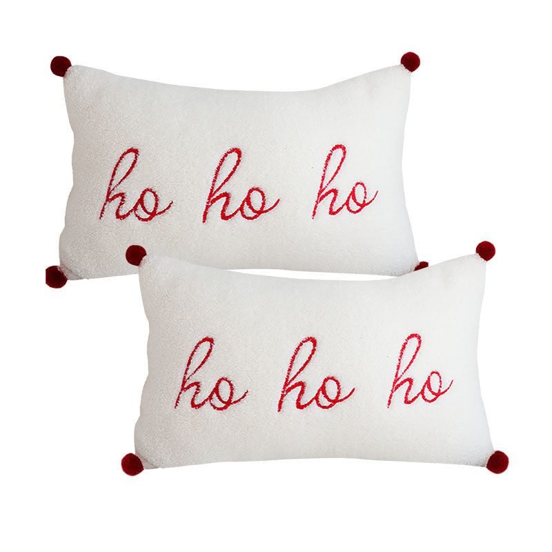 SOGA 2X 45cm Ho Ho Ho Sherpa Christmas Pillowcase