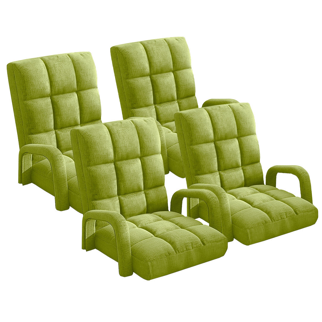 SOGA 4X Foldable Lounge Cushion Adjustable Floor Lazy Recliner Chair with Armrest Yellow Green