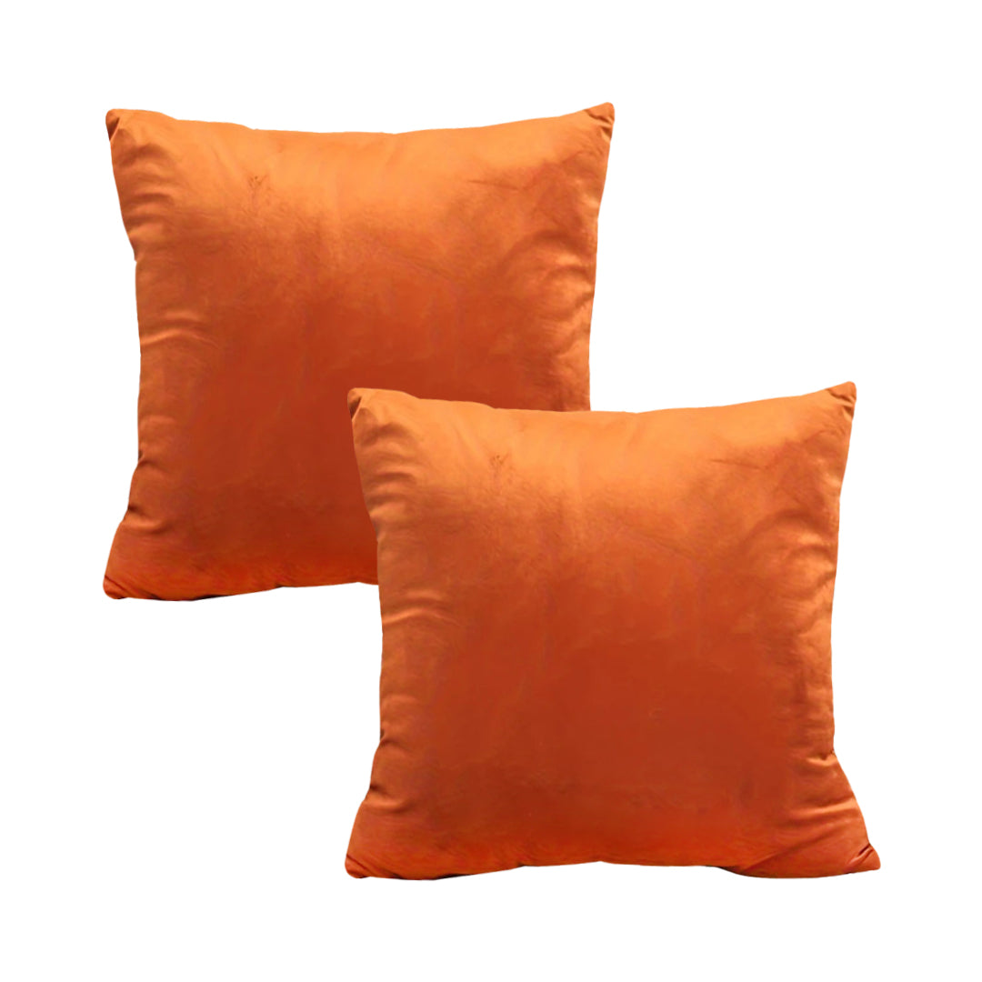 SOGA 2X 45cm Vibrant Orange Velvet Pillowcase – Luxurious Soft Cushion Covers for Modern Home Décor