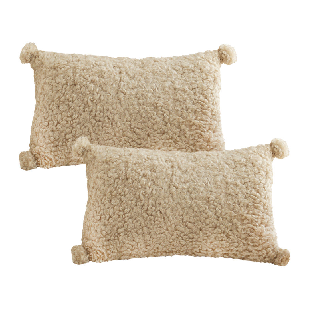 SOGA 2X 30x50cm Caramel Bouclé Luxury Pillowcase