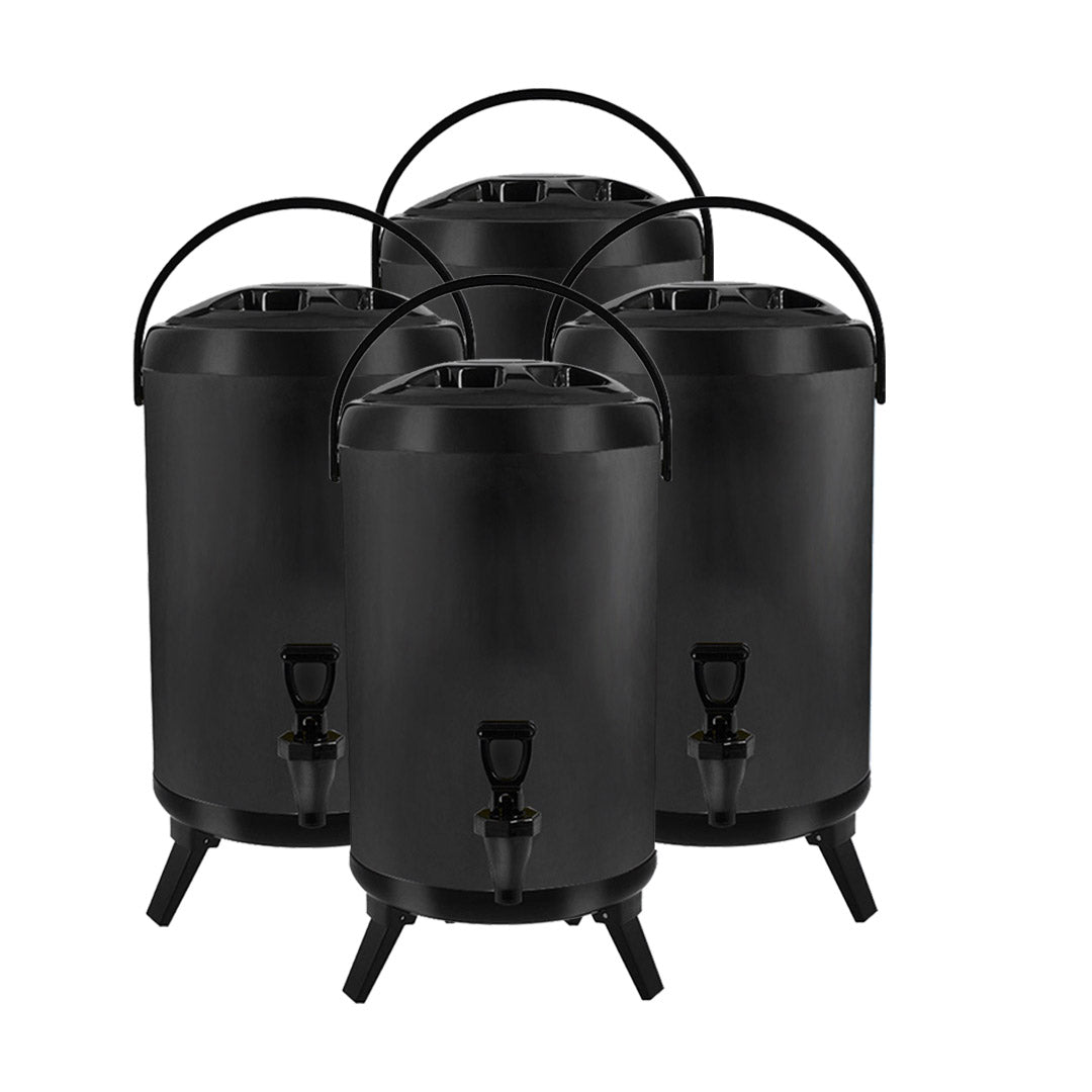 SOGA 4X 4.2 Gal Stainless Steel Insulated Milk Tea Barrel Hot and Cold Beverage Dispenser Container with Faucet Black