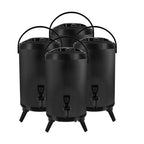 SOGA 4X 4.2 Gal Stainless Steel Insulated Milk Tea Barrel Hot and Cold Beverage Dispenser Container with Faucet Black