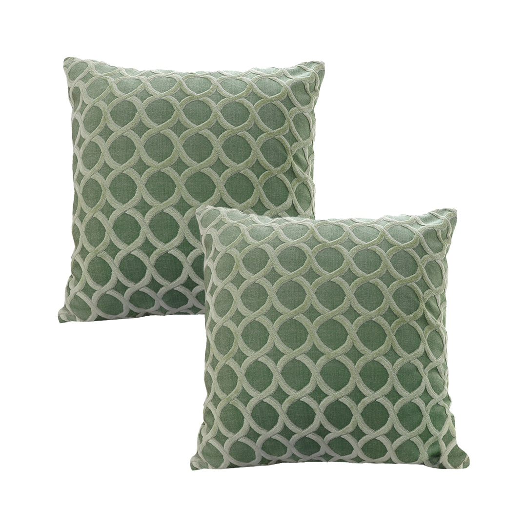 SOGA 2X 45cm Geometric Lattice Pillowcase (Green)