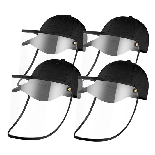 4X Outdoor Protection Hat Anti-Fog Pollution Dust Saliva Protective Cap Full Face HD Shield Cover Kids Black