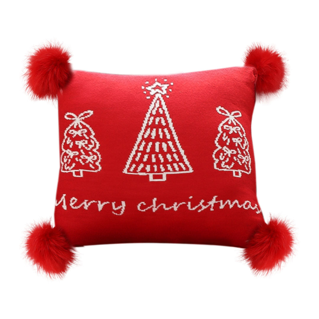 SOGA 45cm Whimsical Red Christmas Tree Pillowcase