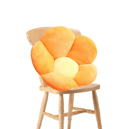 SOGA Orange Whimsical Big Flower Shape Cushion Soft Leaning Bedside Pad Floor Plush Pillow Home Decor