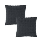 SOGA 2X 45cm Charcoal Gray Scalloped Wave Pillowcase – Textured Decorative Cushion Covers for Modern Home Décor