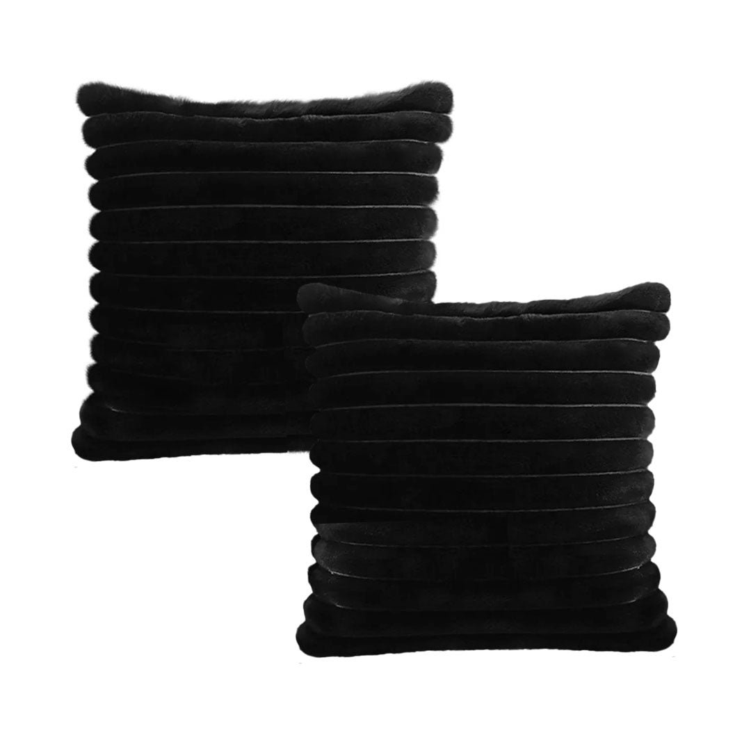 SOGA 2X 45cm Medieval Raised Pattern Fringed Velvet Pillowcase