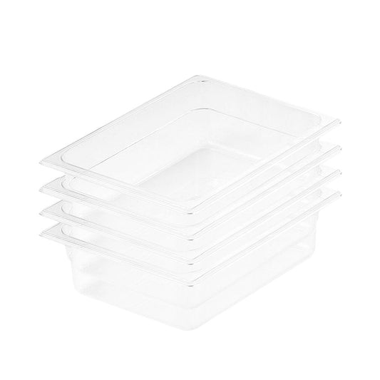 SOGA 100mm Clear Gastronorm GN Pan 1/2 Food Tray Storage Bundle of 4