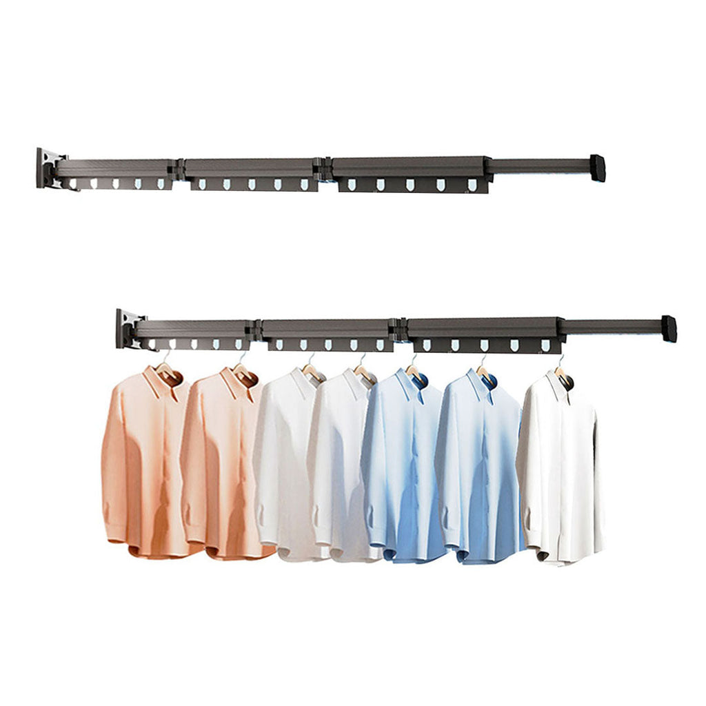 SOGA 2X 36.7 in Wall-Mounted Clothing Dry Rack Retractable Space-Saving Foldable Hanger